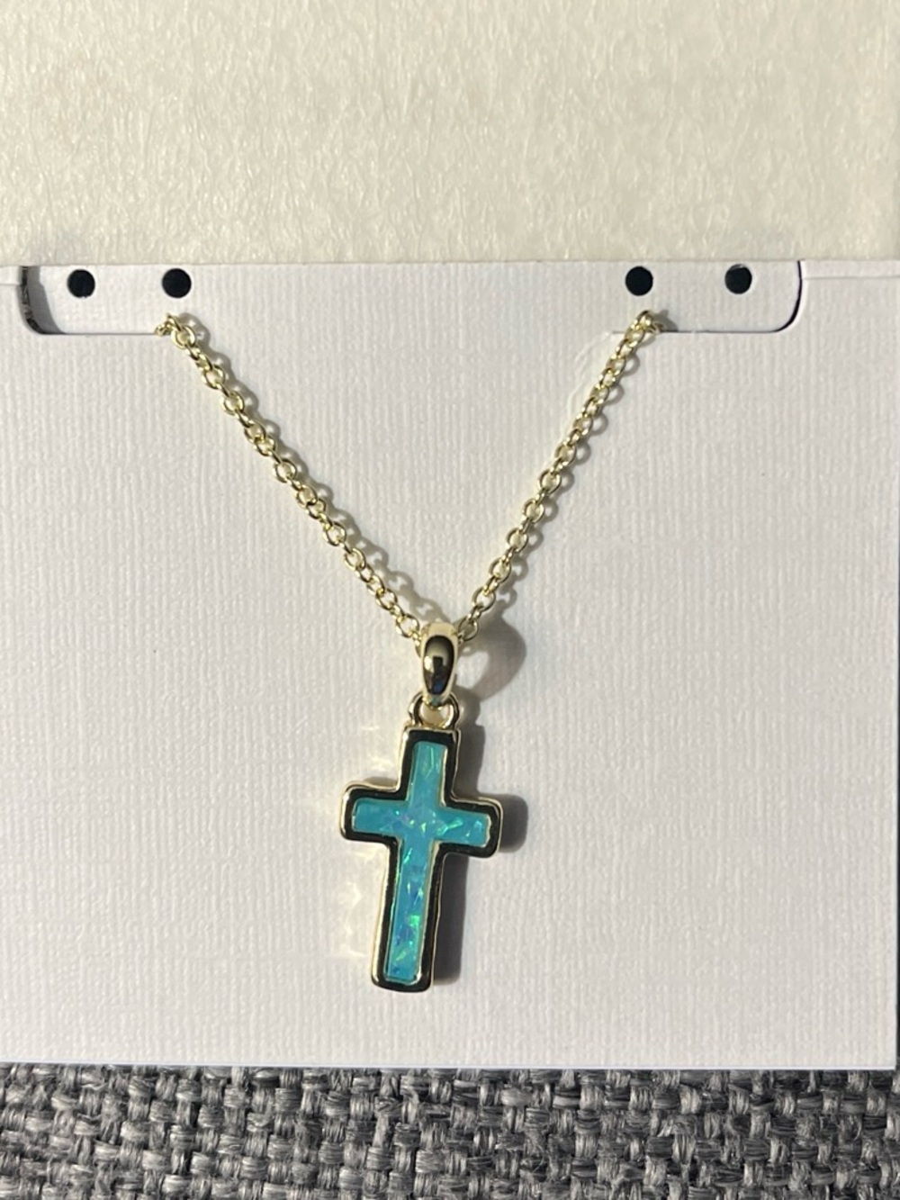 Kendra Scott Gold Cross Necklace with Turquoise Opal Inlay